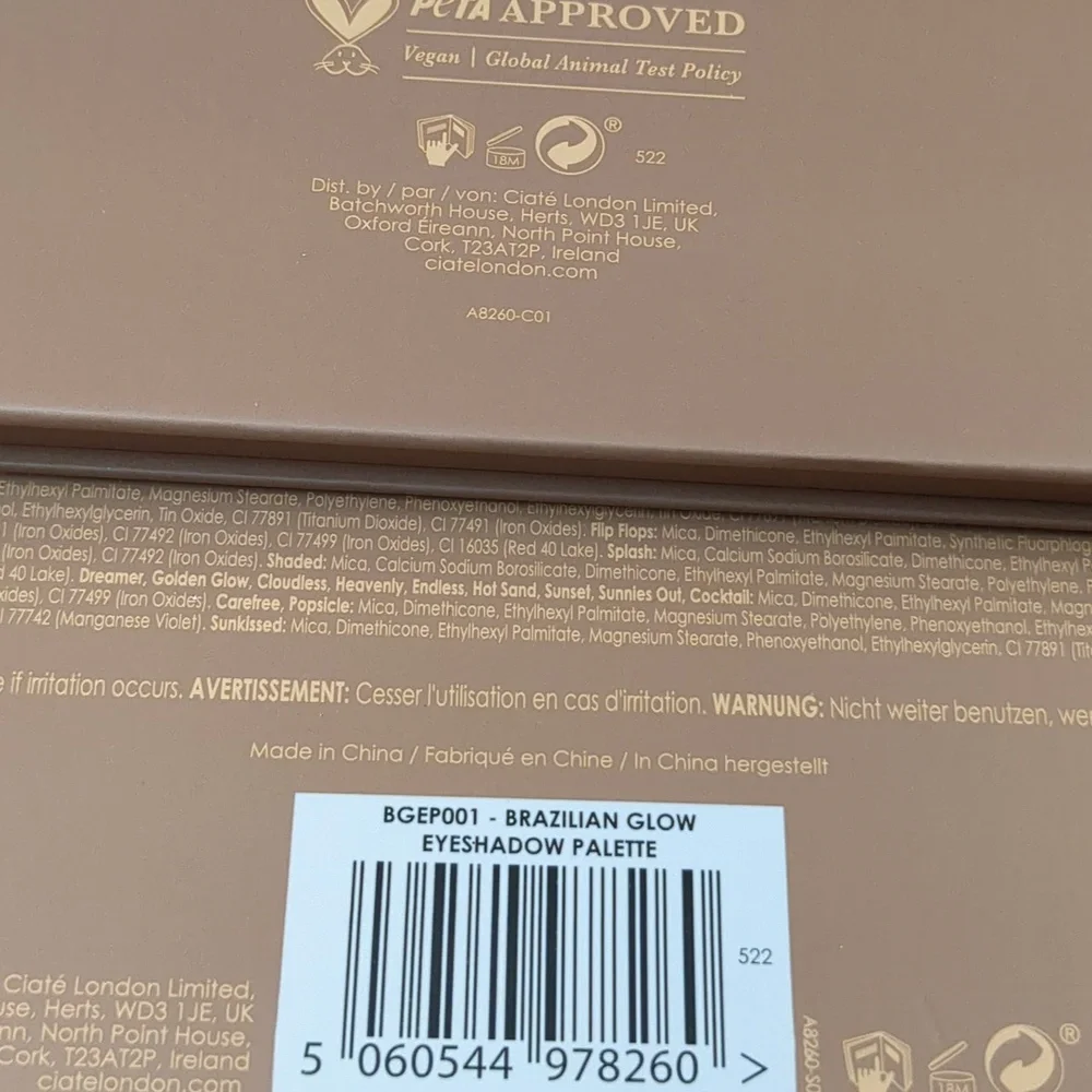 Ciaté London Brazilian Glow 24 Pan Eyeshadow Palette, 35g/1.23oz